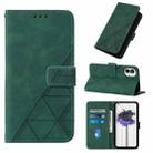 For Nothing Phone 1 3D Embossed Flip Leather Phone Case(Dark Green) - 1