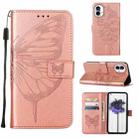 For Nothing Phone 1 Embossed Butterfly Leather Phone Case(Rose Gold) - 1