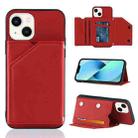 For iPhone 14 Skin Feel PU + TPU + PC Back Cover Shockproof Case /13(Red) - 1