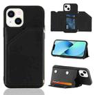 For iPhone 14 Plus Skin Feel PU + TPU + PC Back Cover Shockproof Case (Black) - 1