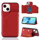 For iPhone 14 Plus Skin Feel PU + TPU + PC Back Cover Shockproof Case (Red) - 1