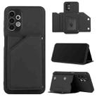For Samsung Galaxy A13 4G Skin Feel PU + TPU + PC Back Cover Shockproof Case(Black) - 1