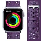 Genuine Leather Woven Watch Strap For Apple Watch Series 8&7 41mm / SE 2&6&SE&5&4 40mm / 3&2&1 38mm(Purple) - 1