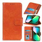 For iPhone 14 Plus Nappa Texture Leather Case (Orange) - 1