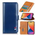 For iPhone 14 Pro Max Pearl Texture Leather Case (Blue) - 1