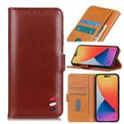 For iPhone 14 Pro Max Pearl Texture Leather Case (Brown) - 1