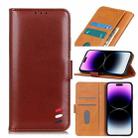 For iPhone 14 Pro Pearl Texture Leather Case(Brown) - 1