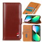 For iPhone 14 Plus Pearl Texture Leather Case (Brown) - 1