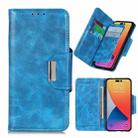 For iPhone 14 Pro Max 6 Card Slots Leather Phone Case (Blue) - 1