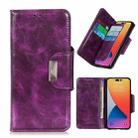 For iPhone 14 Pro Max 6 Card Slots Leather Phone Case (Purple) - 1