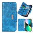 For iPhone 14 6 Card Slots Leather Phone Case (Blue) - 1