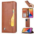 For iPhone 14 Pro Max Knead Skin Texture Leather Case (Brown) - 1