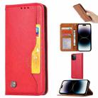 For iPhone 14 Pro Knead Skin Texture Leather Case(Red) - 1