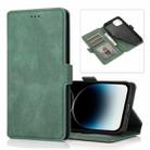 For iPhone 14 Pro Retro Magnetic Closing Clasp Leather Case(Green) - 1