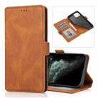 For iPhone 14 Retro Magnetic Closing Clasp Leather Case (Brown) - 1