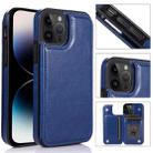 For iPhone 14 Pro Max Double Buckle Phone Case (Blue) - 1