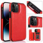 For iPhone 14 Pro Max Double Buckle Phone Case (Red) - 1