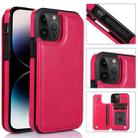 For iPhone 14 Pro Max Double Buckle Phone Case (Rose Red) - 1