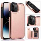 For iPhone 14 Pro Double Buckle Phone Case(Rose Gold) - 1