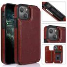 For iPhone 14 Double Buckle Phone Case (Brown) - 1