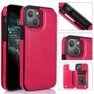 For iPhone 14 Double Buckle Phone Case (Rose Red) - 1
