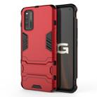 For Vivo IQOO3 Shockproof PC + TPU Protective Case with Invisible Holder(Red) - 1