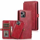 For iPhone 14 Pro Max Strong Magnetic Detachable Leather Case (Red) - 1