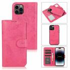 For iPhone 14 Pro Max 2 in 1 Detachable Leather Case (Pink) - 1