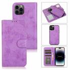 For iPhone 14 Pro Max 2 in 1 Detachable Leather Case (Purple) - 1