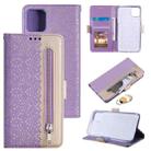 For iPhone 14 Pro Max Double Button Zipper Leather Case (Purple) - 1