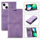 For iPhone 14 Magnetic Leather Phone Case (Purple) - 1