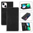 For iPhone 14 Plus Magnetic Leather Phone Case (Black) - 1