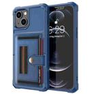 For iPhone 13 ZM06 Card Bag TPU + Leather Phone Case(Blue) - 1