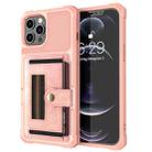 For iPhone 13 Pro ZM06 Card Bag TPU + Leather Phone Case (Pink) - 1