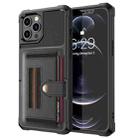 For iPhone 13 Pro ZM06 Card Bag TPU + Leather Phone Case (Black) - 1