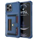 For iPhone 13 Pro Max ZM06 Card Bag TPU + Leather Phone Case (Blue) - 1