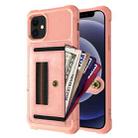 For iPhone 12 mini ZM06 Card Bag TPU + Leather Phone Case (Pink) - 1