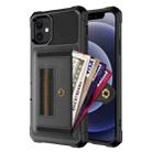 For iPhone 12 mini ZM06 Card Bag TPU + Leather Phone Case (Black) - 1