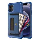 For iPhone 12 mini ZM06 Card Bag TPU + Leather Phone Case (Blue) - 1