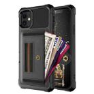 For iPhone 12 ZM06 Card Bag TPU + Leather Phone Case(Black) - 1