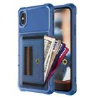 For iPhone XS Max ZM06 Card Bag TPU + Leather Phone Case(Blue) - 1