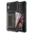 For iPhone XR ZM06 Card Bag TPU + Leather Phone Case(Black) - 1