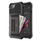 For iPhone SE 2022 / SE 2020 / 8 / 7 / 6 ZM06 Card Bag TPU + Leather Phone Case(Black) - 1