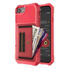 For iPhone SE 2022 / SE 2020 / 8 / 7 / 6 ZM06 Card Bag TPU + Leather Phone Case(Red) - 1