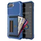 ZM06 Card Bag TPU + Leather Phone Case For iPhone 8 Plus / 7 Plus / 6 Plus(Blue) - 1
