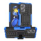 For Xiaomi Redmi Note 11T Pro Tire Texture TPU + PC Phone Case with Holder(Blue) - 1