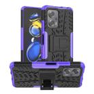 For Xiaomi Redmi Note 11T Pro Tire Texture TPU + PC Phone Case with Holder(Purple) - 1