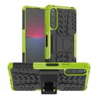 For Sony Xperia 10 IV Tire Texture TPU + PC Phone Case with Holder(Green) - 1