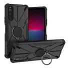 For Sony Xperia 10 IV Armor Bear Shockproof PC + TPU Phone Case with Ring(Black) - 1
