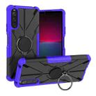 For Sony Xperia 10 IV Armor Bear Shockproof PC + TPU Phone Case with Ring(Purple) - 1